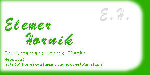 elemer hornik business card